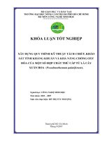 Xây dưng quy trình kỹ thuật tách chiết, khảo sát tính kháng khuẩn và khả năng chống oxy hóa của một số hợp chất thứ cấp từ lá cây xuân hoa