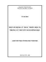 Một số định lý thác triển hội tụ trong lý thuyết hàm hình học