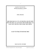 Biện pháp quản lý của tổ trưởng chuyên môn đối với công tác xây dựng hồ sơ môn học của giáo viên trường trung học phổ thông
