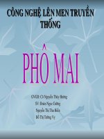 Công nghệ lên men truyền thống phô mai