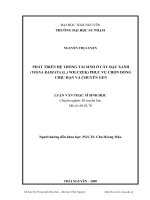 Phát triển hệ thống tái sinh ở cây đậu xanh (vigna radiata (l.) wilczek) phục vụ chọn dòng chịu hạn và chuyển gen