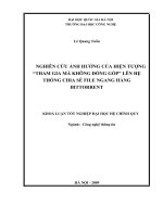 Nghiên cứu ảnh hưởng của hiện tượng “tham gia mà không đóng góp” lên hệ thống chia sẻ file ngang hàng bittorren