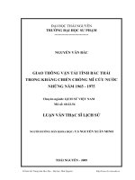 Giao thông vận tải tỉnh bắc thái trong kháng chiến chống mĩ cứu nước những năm 1965 - 1975
