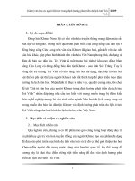 Giá trị văn hóa của người Khơme trong định hướng phát triển du lịch tỉnh Trà Vinh