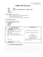 Giáo án Toán học - Lớp 2 - Ôn tập phép nhân, phép chia