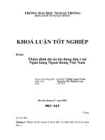 Thẩm định dự án tín dụng đầu tư tại Ngân hàng Ngoại thương Việt Nam