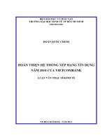Hoàn thiện hệ thống xếp hạng tín dụng năm 2010 của Vietcombank