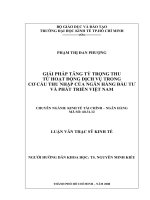 Giải pháp tăng tỷ trọng thu từ hoạt động dịch vụ trong cơ cấu thu nhập của ngân hàng đầu tư và phát triển việt nam