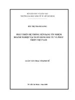 Phát triển hệ thống xếp hạng tín nhiệm doanh nghiệp tại Ngân hàng Đầu tư và Phát triển Việt Nam