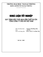 Quy trình đấu thầu mua sắm thiết bị của Tổng Công ty Dầu khí Việt Nam 02
