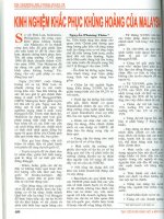 Kinh nghiệm khắc phục khủng hoảng của Malaysia