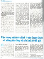 Hiện tượng phát triển kinh tế của Trung Quốc và những tác động tới nền kinh tế