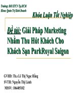 Giải pháp nâng cao hiệu quả hoạt động Marketing cho khách sạn Parkroyal Saigo phần 1