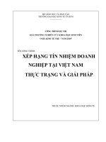 Xếp hạng tín nhiệm doanh nghiệp Việt Nam - thực trạng và giải pháp