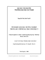 Tích hợp giáo dục hướng nghiệp trong quá trình dạy học sinh học