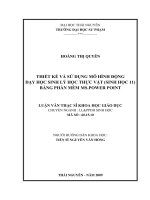 Thiết kế và sử dụng mô hình động dạy học sinh lý học thực vật 