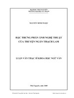 Đặc trưng phản ánh nghệ thuật của truyện ngắn Thạch Lam