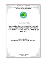 Khảo sát tình hình nhiễm E.coli và coliforms trong nước uống, nước có gas, nước có cồn trên địa bàn quận thủ đức