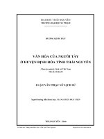 Văn hóa của người tày ở huyện định hóa tỉnh thái nguyên