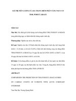 Giá trị tiên lượng của ba thang điểm phân tầng ngu cơ timi, pursut, grace