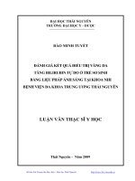 Đánh giá kết quả điều trị vàng da tăng bilirubin tự do ở trẻ sơ sinh bằng liệu pháp ánh sáng tại khoa nhi bệnh viện đa khoa trung ương thái nguyên