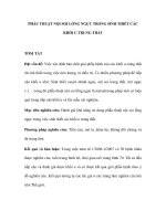 Phẫu thuật nội soi lồng ngực trong sinh thiết các khối u trung nhất