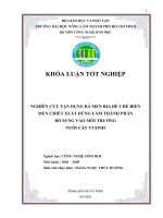 Tận dụng bã men bia để chế biến men chiết xuất dùng làm thành phần bổ sung vào môi trường nuôi cấy vi sinh