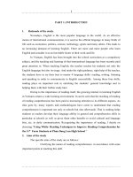 Using while- reading techniques to improve reading comprehension for the 11th form students at phan dang luu high school