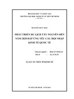 Phát triển du lịch Tây Nguyên đến năm 2020 đáp ứng yêu cầu hội nhập kinh tế quốc tế