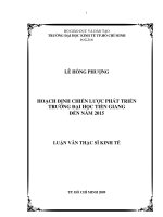 Hoạch định chiến lược phát triển Trường Đại học Tiền Giang đến năm 2015