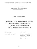 Phân Tích và Thẩm định hồ sơ vay vốn của Công ty Cổ phần Sài Gòn Intimex