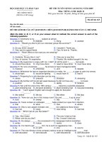 Đề thi tuyển sinh đại học, cao đẳng môn tiếng anh năm 2009 mã đề 165
