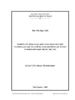 Nghiên cứu phân loại khả năng phân hủy ddt và sinh laccase của chủng nấm sợi phân lập từ đất ô nhiễm hỗn hợp thuốc trừ sâu