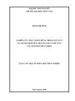 Nghiên cứu thực trạng rừng trồng sản xuất của huyện định hoá thái nguyên và đề xuất các giải pháp phát triển