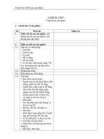 CHECK LIST Chiến lược sản phẩm 