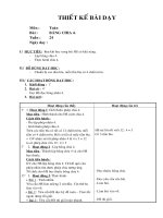 Giáo án Toán học - Lớp 2 - Bảng chia 4