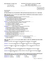 Đề thi tuyển sinh đại học, cao đẳng môn tiếng anh năm 2009 mã đề 613