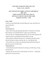 Đáp án Nguội sửa chữa máy công cụ 28