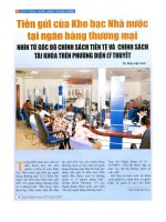 Tiền gửi của Kho bạc Nhà nước tại Ngân hàng thương mại nhìn từ góc độ chính sách tiền tệ và chính sách tài khóa trên phương diện lý thuyết