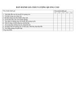 BẢN ĐÁNH GIÁ CHẤT LƯỢNG QUẢNG CÁO