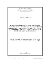 Tổ chức hoạt động dạy - học theo hướng, phát huy năng lực sáng tạo của sinh viên khi, dạy chương cảm ứng điện từ - điện từ trường học phần điện học vật lí đại cương của các trường cao đẳng công nghiệp