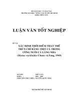 Xác định thời điểm thay thế trùn chỉ bằng thịt cá trong ương nuôi cá lăng nha (Mystus wyckioides)