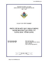 Phân tích kết quả hoạt động kinh doanh tại Công ty xăng dầu Vĩnh Long