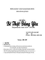 Giáo án: Chủ điểm: Bé thật đáng yêu