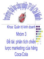 Phân tích chiến lược marketing của hãng coca cola ( slide)