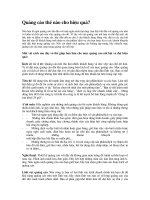 Quảng cáo thế nào cho hiệu quả