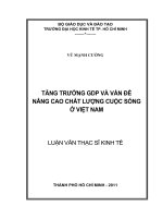 Tăng trưởng GDP và vấn đề nâng cao chất lượng cuộc sống ở Việt Nam