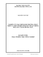 Nghiên cứu đặc điểm sinh trưởng, phát triển và một số biện pháp kỹ thuật trồng hoa lily tại ba bể-bắc Cạn