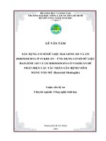 Xây dựng CSDL hai gene 16S và 23S rRNA ở vi khuẩn - Ứng dụng CSDL này để phát hiện các vi khuẩn gây bệnh viêm màng não mủ