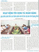 Hoạt động tín dụng và ngân hàng góp phần phát triển các thành phần kinh tế